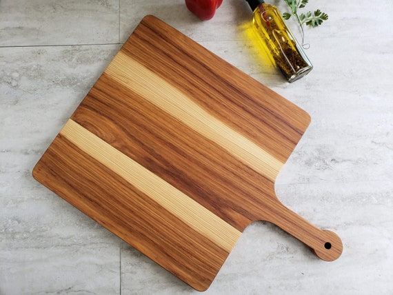 Handmade Hickory Pizza Serving Board: 16" Square Paddle Cheese Board