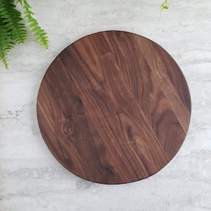 Round Pizza Serving Board, 14 inch, Pizza Paddle, Cheese Board, Walnut, Cake Plate