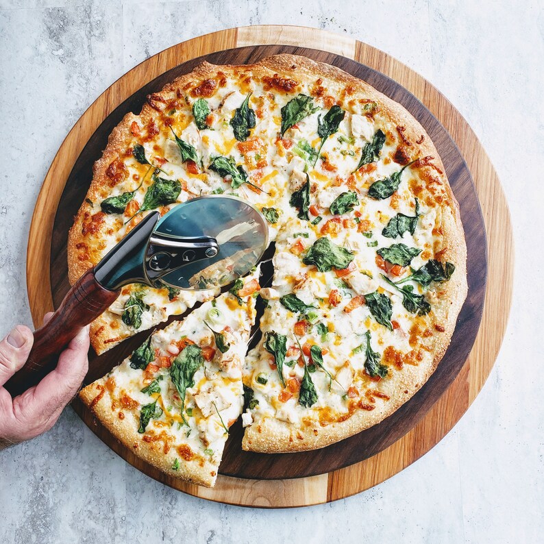 Round Pizza Serving Board 18 Pizza Paddle Cheese Etsy