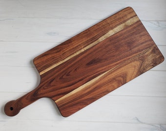 Long Charcuterie Board with Handle , Large Serving Tray, Meat and Cheese Board, Appetizer Board, Walnut