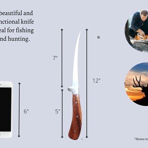 Fish Fillet Knife, Handmade Exotic Wood Handle, Padauk, Men's gift image 9