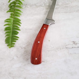 Fish Fillet Knife, Handmade Exotic Wood Handle, Padauk, Men's gift image 8