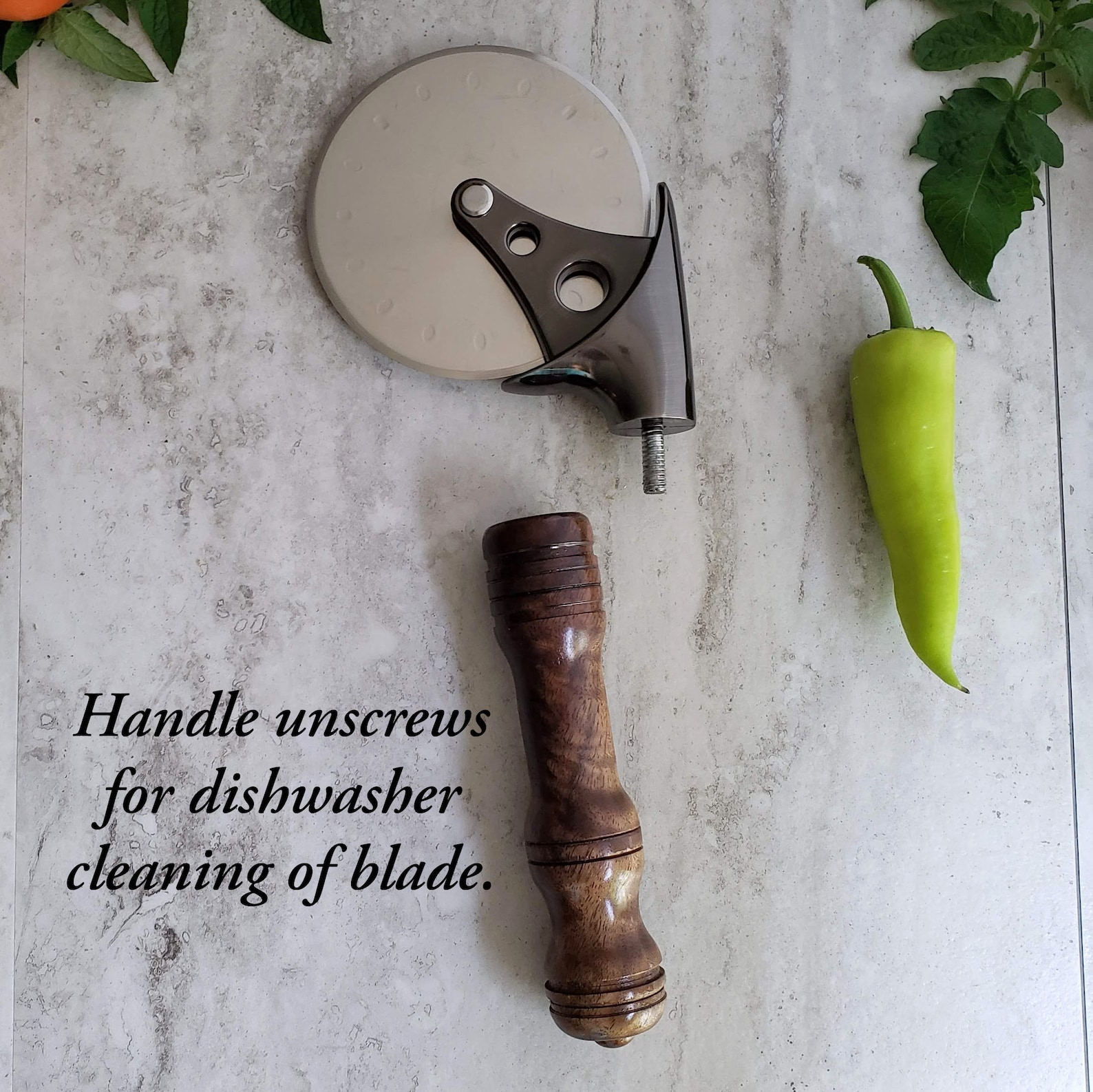 Large Pizza Wheel Custom Wood Handle Pizza Cutter Roller Etsy