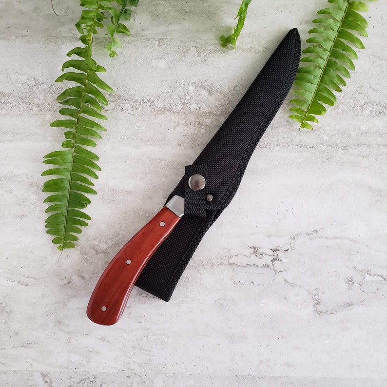 Fish Fillet Knife, Handmade Exotic Wood Handle, Padauk, Men's gift image 4
