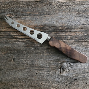 Cheese Knife Wood Handle Kitchen Knife Premium Figured Walnut