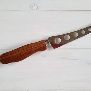 Cheese Knife, Wood Handle Kitchen Knife, Exotic Wood,  African Bengi