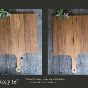 Tabla para servir pizza de nogal hecha a mano: Tabla de quesos cuadrada de 40 cm Hickory A