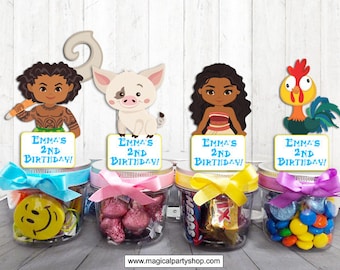 Moana Candy Favors  Moana Candy Containers Personalized  Moana Goodie Bag