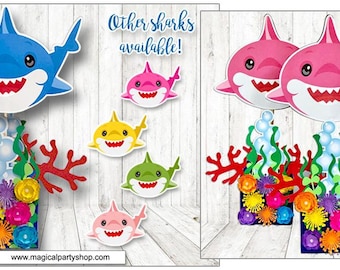 Baby Shark Centerpiece Baby Shark Party decor