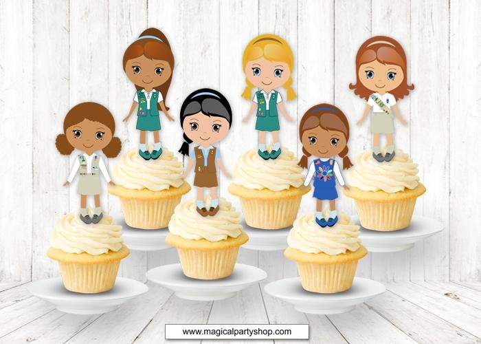 Girl Scout Cupcake Toppers Daisy Brownie Junior Cadette Senior Etsy