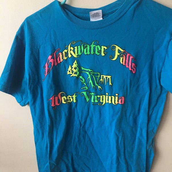 Psychedlic West Virginia tourist tee vintage neon