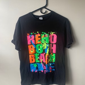 Vintage 80s/90s Rehoboth Delaware neon shirt.