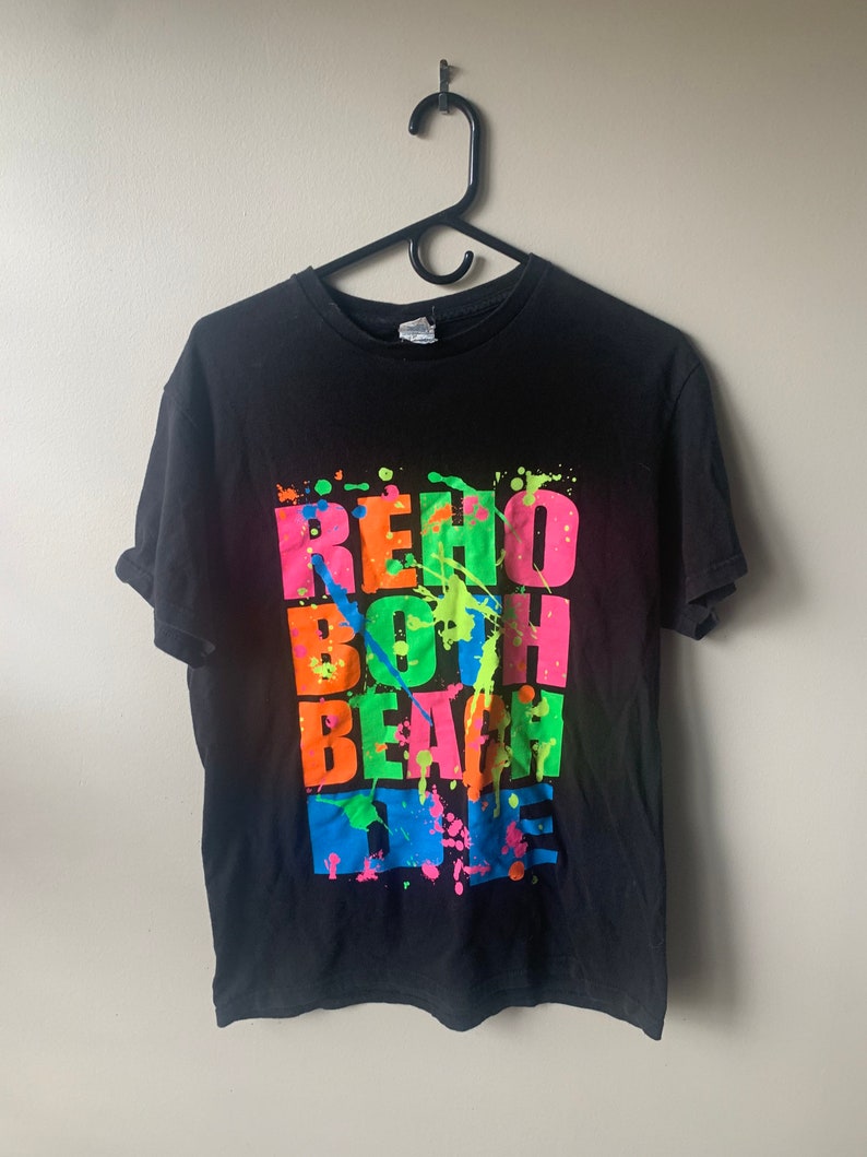 Vintage 80s/90s Rehoboth Delaware neon shirt. image 1