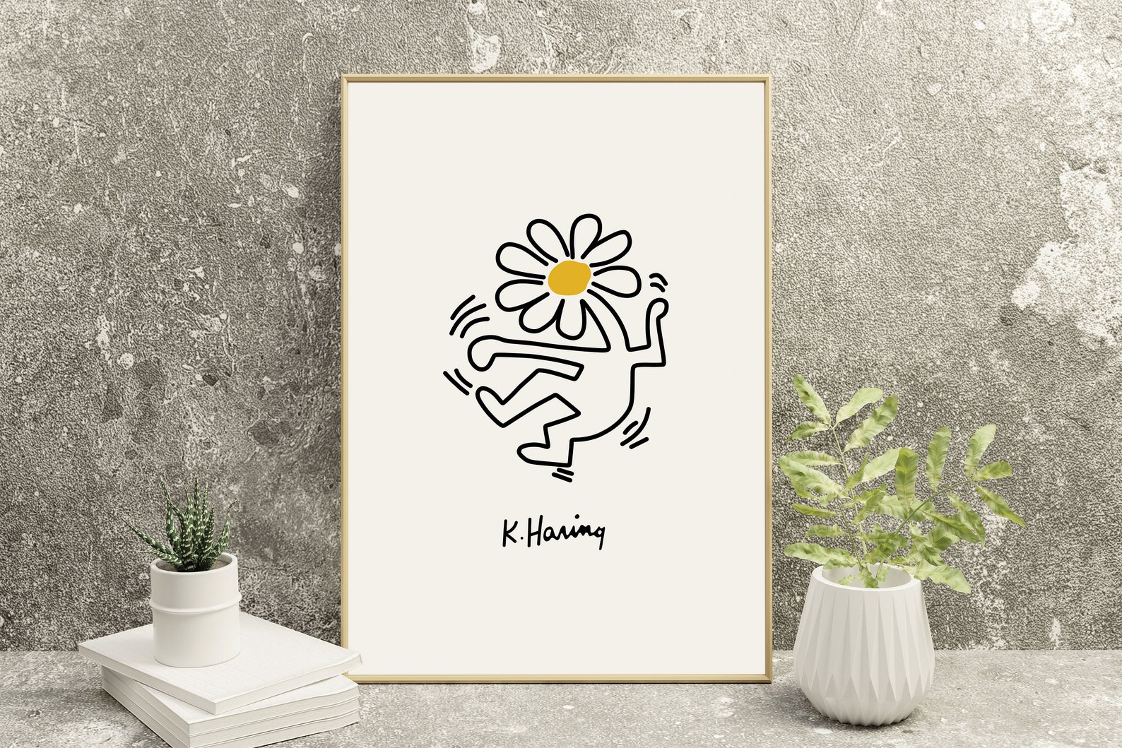 keith haring dancing flower