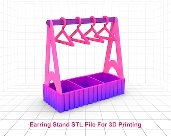 Earring Stand STL File, 3D Print Jewelry Hanger, Earring Hanger 3D Printing, STL Files For 3D Printing