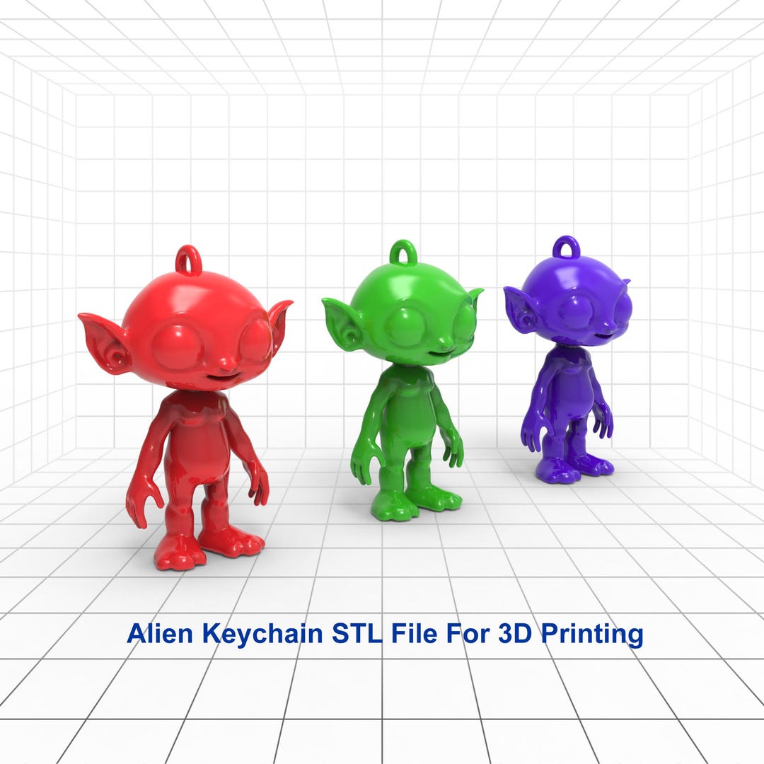 Arquivo de impressora 3D Alien Keychain, arquivo STL Alien Keychain, 3D ...