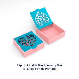 Gift Box, Jewelry Box 3D Printer File STL File, Flip Up Lid Box 3D Printer File, Storage Box, STL Files For 3D Printing