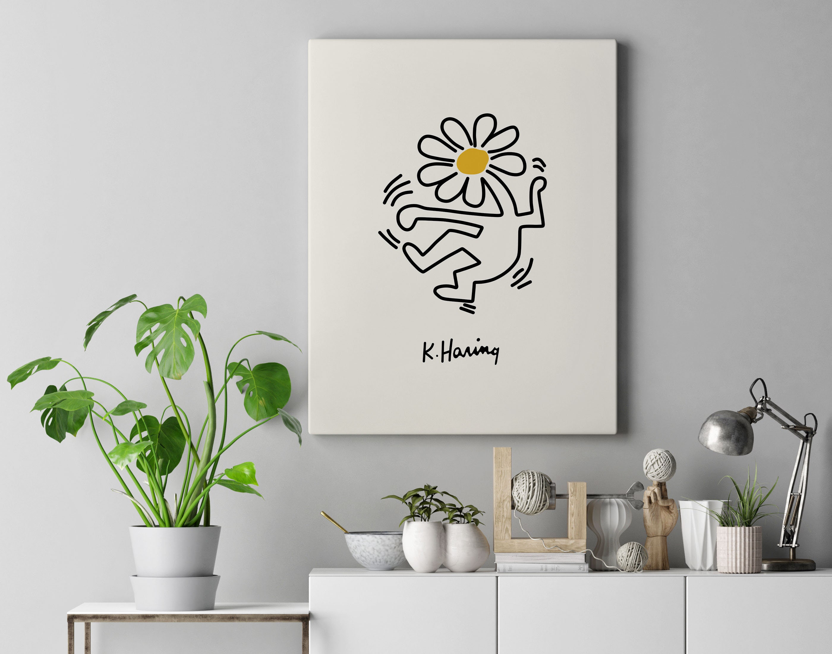 keith haring dancing flower