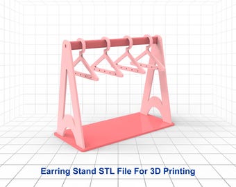 Earring Stand STL File, 3D Print Jewelry Hanger, Earring Hanger 3D Printing, STL Files For 3D Printing