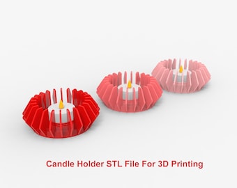 Puede incluir: Tres portavelas en rojo y rosa con una vela blanca en cada uno. Los portavelas tienen forma de flor con múltiples pétalos.