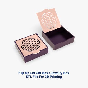 Gift Box, Jewelry Box 3D Printer File STL File, Flip Up Lid Box 3D Printer File, Storage Box, STL Files For 3D Printing