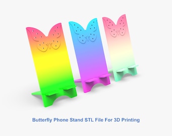 Fichier STL de support de téléphone papillon, fichier d'imprimante 3D de support de téléphone, fichier STL de support de téléphone pour impression 3D BF1C