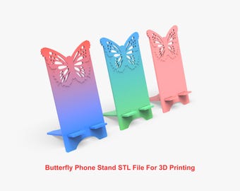 Fichier STL de support de téléphone papillon, fichier d'imprimante 3D de support de téléphone, fichier STL de support de téléphone pour impression 3D BF1B