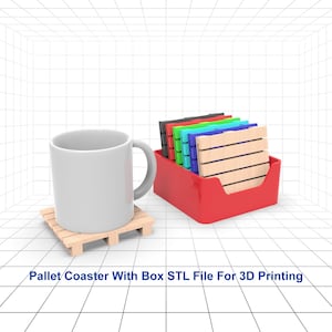 Coaster STL File For 3d Printer, Pallet Coaster With Box 3D Print File, Coaster STL Files For 3D Printing