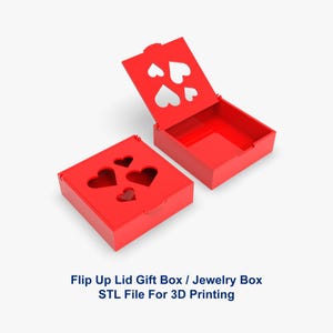 Gift Box, Jewelry Box 3D Printer File STL File, Flip Up Lid Box 3D Printer File, Storage Box, STL Files For 3D Printing