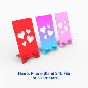 Heart Phone Stand STL File, Phone Stand 3D Printer File, Phone Holder STL File For 3D Printing