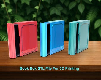 Boekendoos STL, geschenkdoos STL, sieradendoos STL, opbergdoos, ladeboek, schuifboek lasergesneden bestand, 3D-printerbestanden, 3D-afdrukbestanden