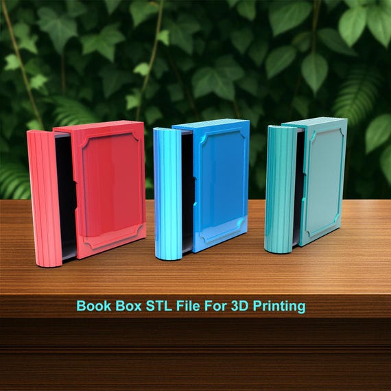 Book Box STL, Gift Box STL, Jewelry Box STL, Storage Box, Drawer Book, Slider Book Laser Cut File, 3D Printer Files, 3D Printing Files