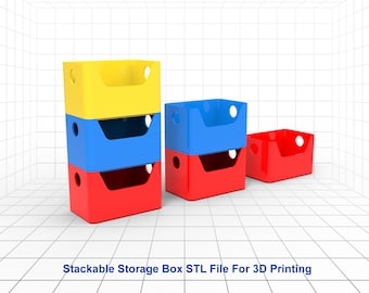 Plik STL: Składane pudełko do przechowywania, Składana skrzynia do druku 3D, Pudełko do przechowywania, Pliki STL do druku 3D