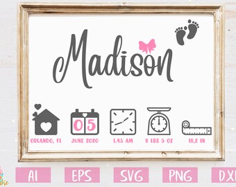 Download Birth Stats Svg Etsy PSD Mockup Templates