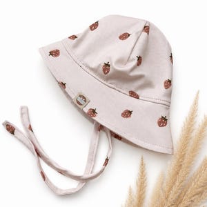Baby Sonnenhut Jungen & Mädchen – leichter Sommerhut aus Musselin – Kinder Hut mit Krempe - Sonnenhut auf Jersey - Sonnenhut mit UV Schutz bild 2