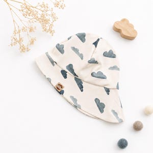 Baby Sonnenhut Jungen & Mädchen – leichter Sommerhut aus Musselin – Kinder Hut mit Krempe - Sonnenhut auf Jersey - Sonnenhut mit UV Schutz bild 3