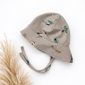 Baby Sonnenhut Jungen & Mädchen – leichter Sommerhut aus Musselin – Kinder Hut mit Krempe - Sonnenhut auf Jersey - Sonnenhut mit UV Schutz bild 6