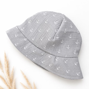 Baby Sonnenhut Jungen & Mädchen – leichter Sommerhut aus Musselin – Kinder Hut mit Krempe - Sonnenhut auf Jersey - Sonnenhut mit UV Schutz bild 5