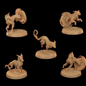 Blink Dogs | 3D Printed | Dungeons and Dragons | Dragonborn | Wolves | Mini | Dnd | Miniature | Fantasy | Dragon Trapper's | RPG | Puppy