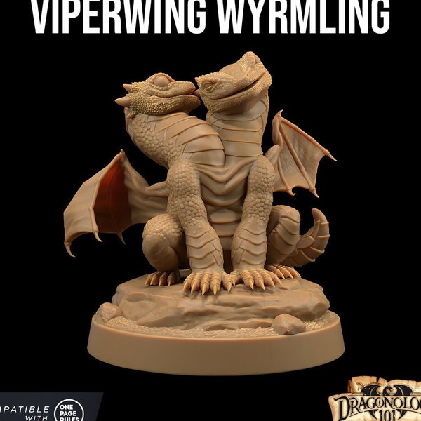 Viperwing Wyrmling | 3D Printed | Dungeons and Dragons | Mini | Dnd | Miniature | Fantasy | Dragon Trapper's | RPG | Baby | Drake