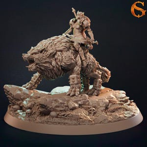 Direwolf Cavalier | 3D Printed | Wolf | Mini | Paladin | Miniature | Fantasy | SolGood Creation | Dungeons and Dragons | RPG | Knight