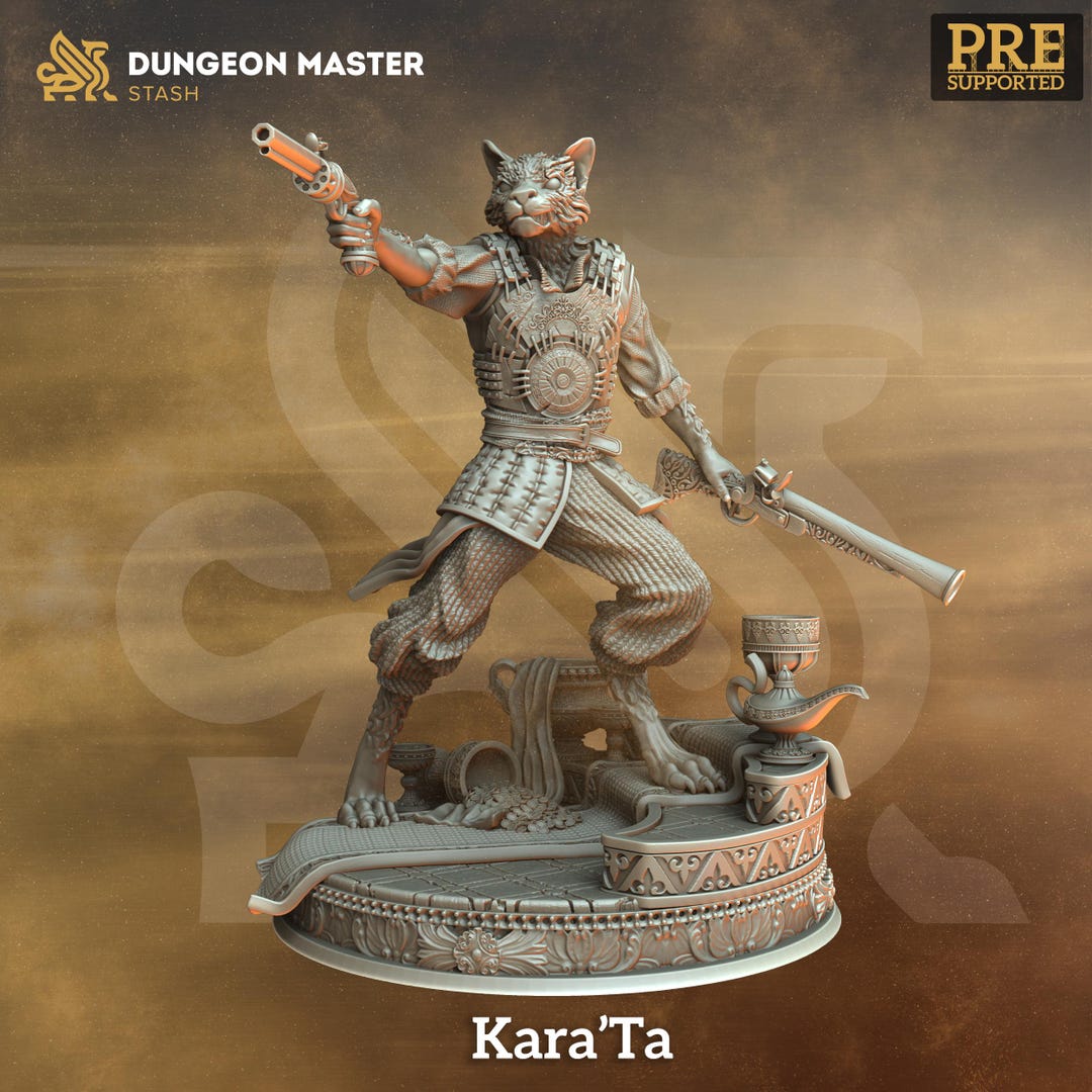 Kara'ta, Tabaxi Rogue | 3D Printed | Dungeons and Dragons | Mini | Dnd ...