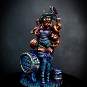 Jigelle, Plasmoid Bard | Painted | Dungeons and Dragons | Rogue | Mini | Dnd | Miniature | Fantasy | 3D Print | Twin Goddess | Slime