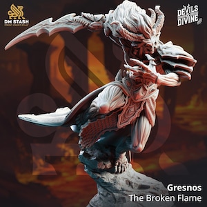 Gresnos the Broken Flame | 3D Printed | Dungeons and Dragons | Mini | Dnd | Angel | Miniature | Fantasy | DM Stash | RPG | Knight | Fighter
