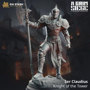Ser Claudius – Knight of the Tower | 3D Printed | Dungeons and Dragons | Mini | Dnd | Miniature | Fantasy | DM Stash | RPG | Paladin | Guard