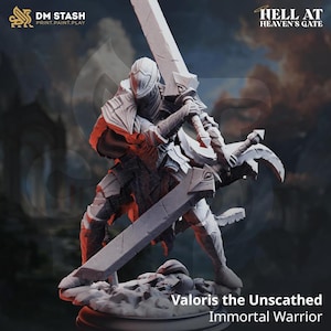 Valoris the Unscathed – Immortal Warrior | 3D Printed  Dungeons and Dragons | Mini | Dnd | Miniature | Fantasy | DM Stash | Fighter | Knight