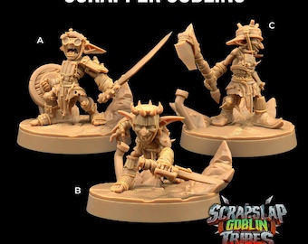Scrapper Goblins | 3D Printed | Dungeons and Dragons | Rogue | Mini | Dnd | Miniature | Fantasy | Dragon Trapper's | RPG | Fighter