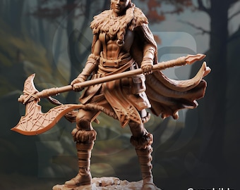 Gunnhildr – Outlander Berserker | 3D Printed | Dungeons and Dragons | Mini | Dnd | Miniature | Fantasy | DM Stash | RPG| Barbarian | Fighter