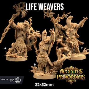 Life Weavers | 3D Printed | Dungeons and Dragons | Mini | Dnd | Miniature | Fantasy | Dragon Trapper's | Dinosaur | Cleric | Healer | RPG
