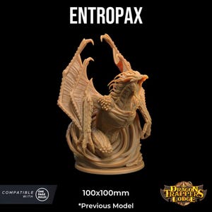 Entropax, Black Hole Dragon | 3D Printed | Dungeons and Dragons | Mini | Dnd | Miniature | Fantasy | Dragon Trapper&#39;s | RPG | Boss